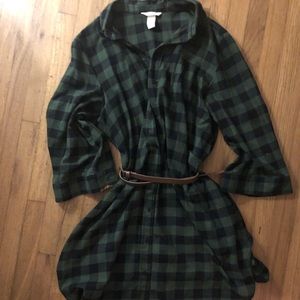 H&M Green Plaid Shirt/Dress